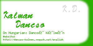 kalman dancso business card